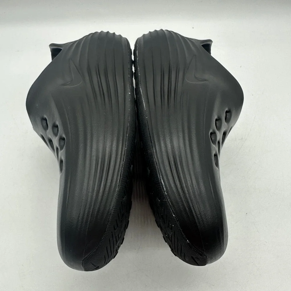 Nike HV5060-001 Mens 12 ReactX Rejuven8 Triple Black Slip On Foam Recovery Clog